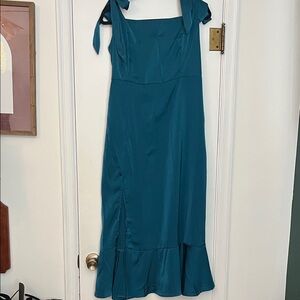 Elegant Teal Sleeveless Dress